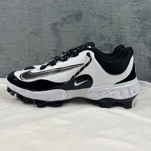 Nike‎ Alpha Huarache Elite 4 Low MCS Cleats White Black Men's Size 15 FD6255-108